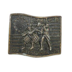 Vintage Spirit of '76 Bicentennial 1776-1976 Metal Drummer Belt Buckle – Patriot